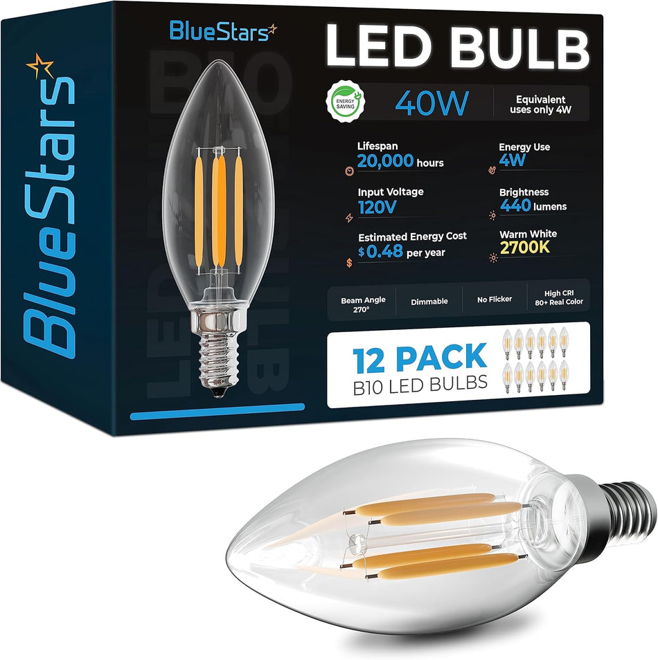 B10 E12 Christmas LED Bulbs - Pack of 12