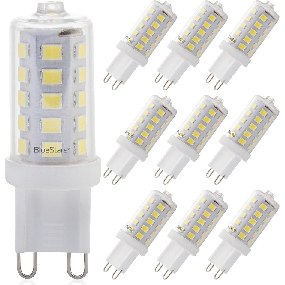 G9 LED Bulbs 10-Pack, 4W (40W Equivalent), 6000K Daylight, Dimmable, No-Flicker