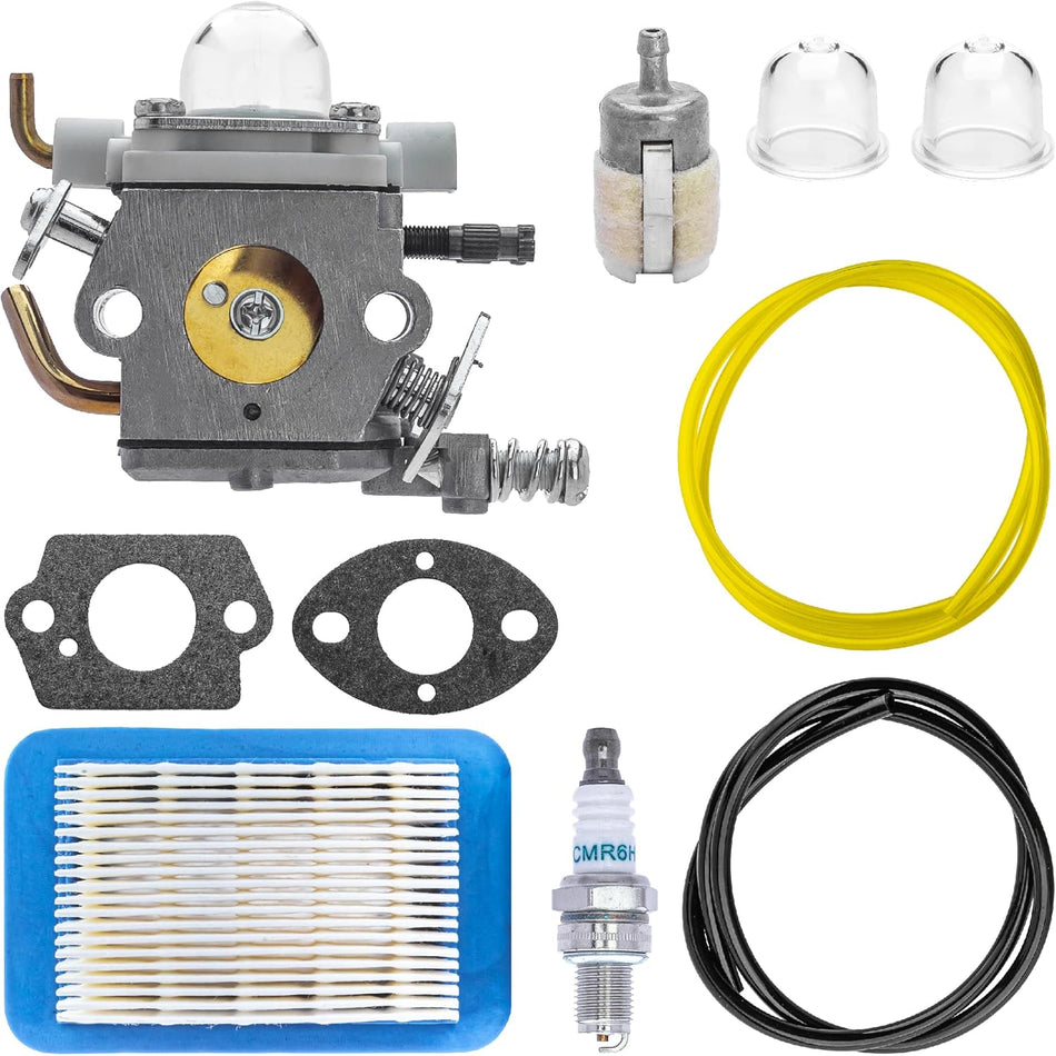 PB-580T Carburetor with Air Filter Spark Plug Gasket Fuel Line Tune Up Kit
