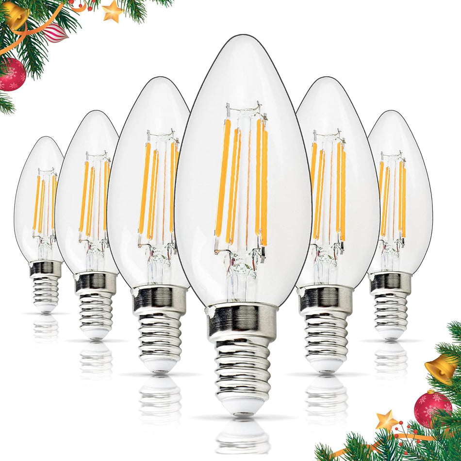 C35 E14 European Base LED Bulb - 6-pack