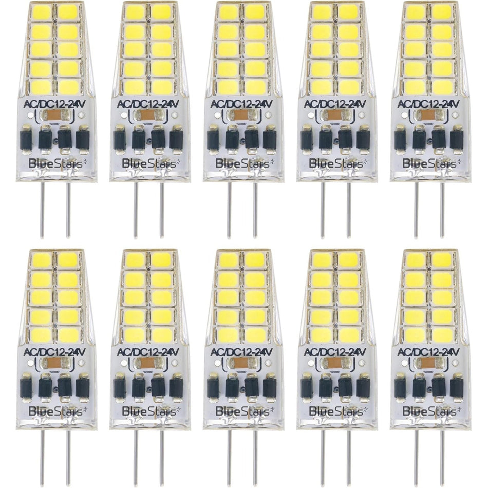 G4 LED Bulb 2W 30W Equivalent Daylight 6000K Dimmable - 10 Pack