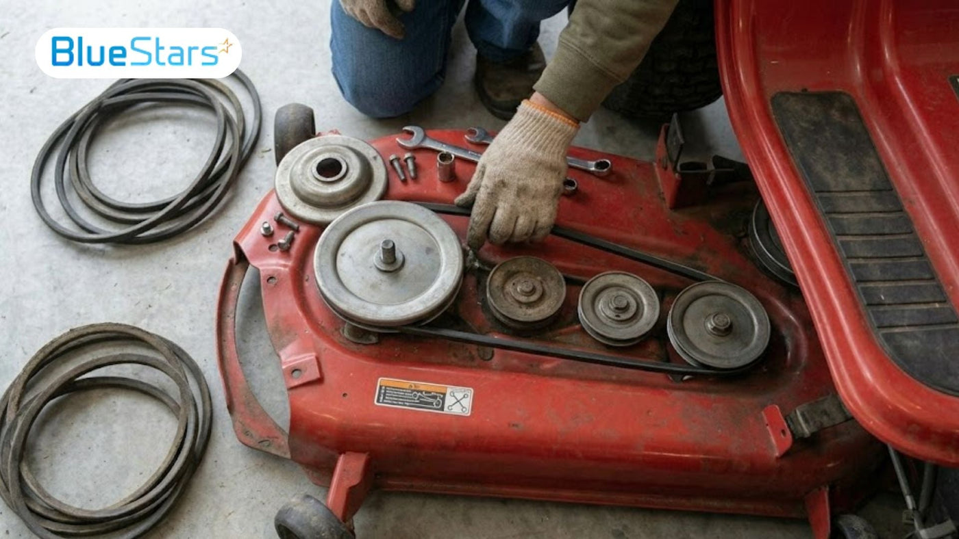 how to replace a drive belt on a riding mower