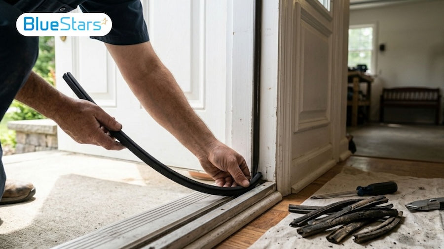 How to replace door threshold weather stripping : DIY guide
