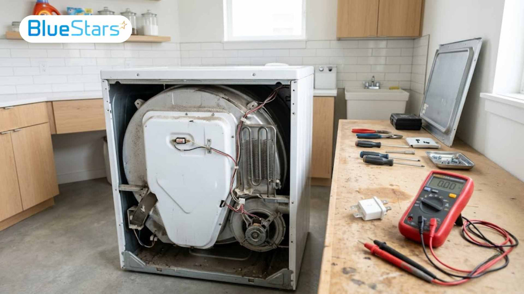 testing dryer thermal fuse with multimeter during repair