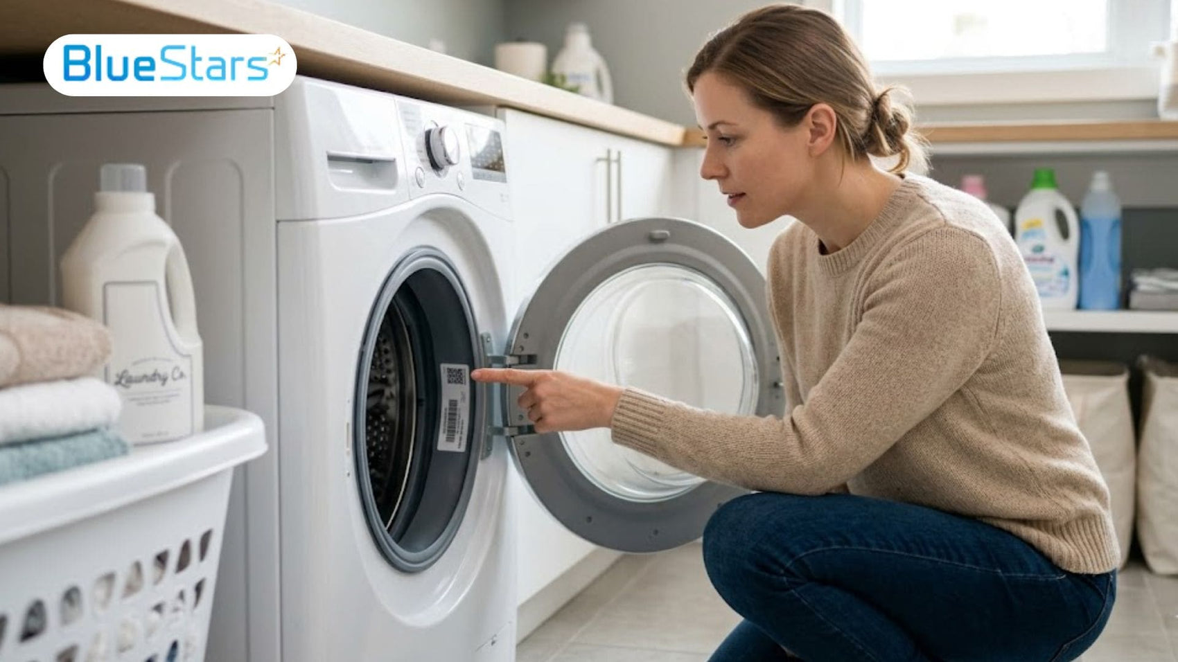 finding washer serial number and model number inside front load washer door