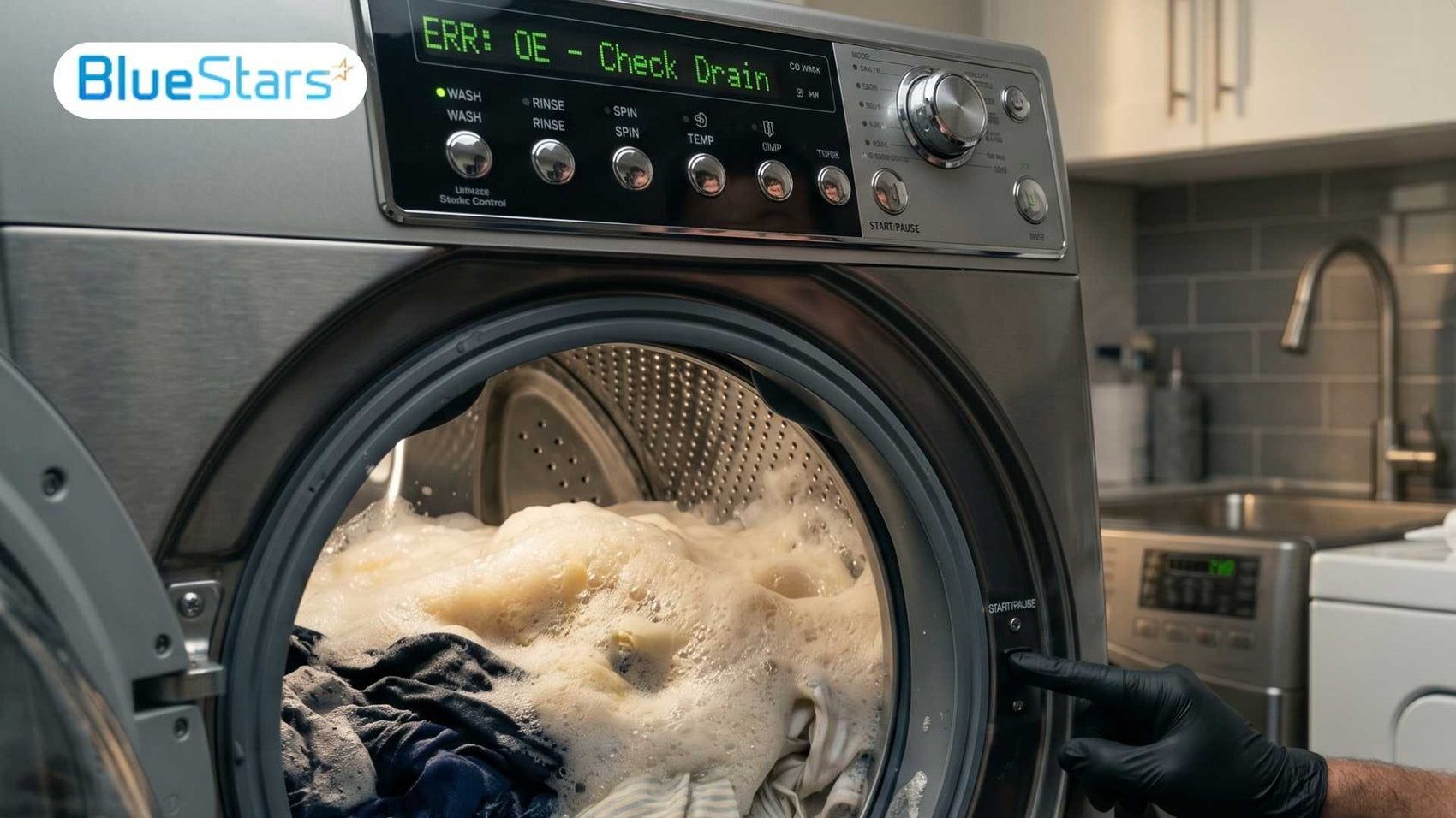 washing machine not rinsing properly with excess suds remaining in the drum