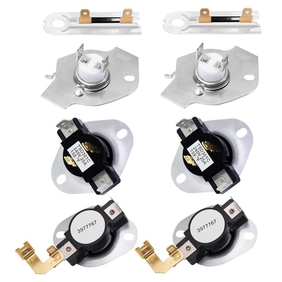 3387134 Cycling Thermostat 3392519 Dryer Thermal Fuse 3977393 Thermal Cut-off Switch 3977767 High-limit Thermostat Kit