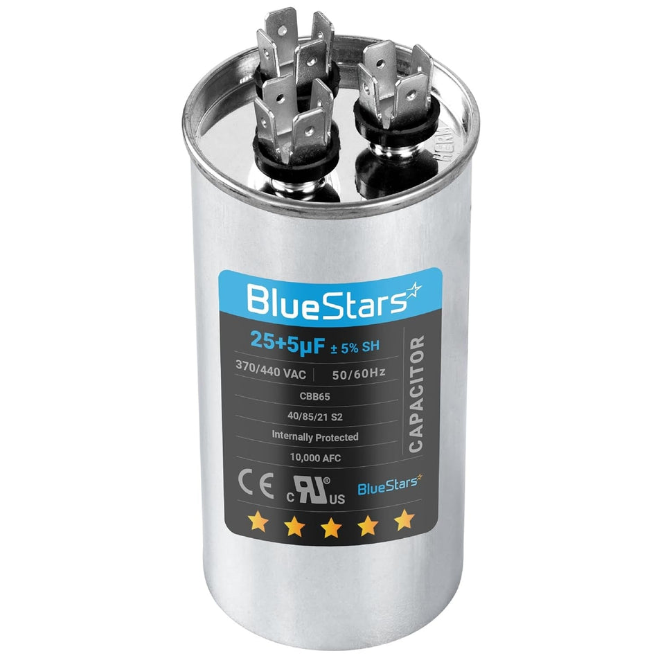 25+5 uF 370-440 VAC Volts ±5% Round Run Capacitor