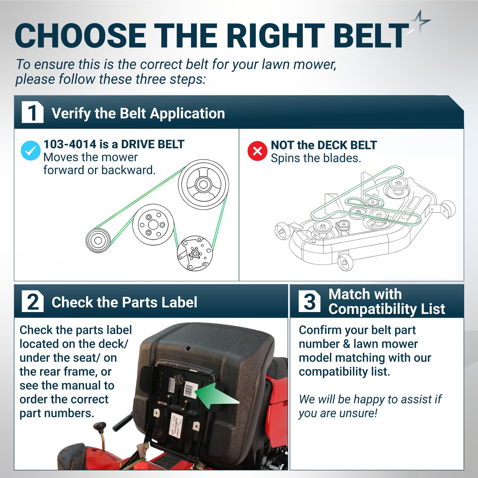 103-4014 Mule Drive Belt for Exmark Lazer Z Mowers