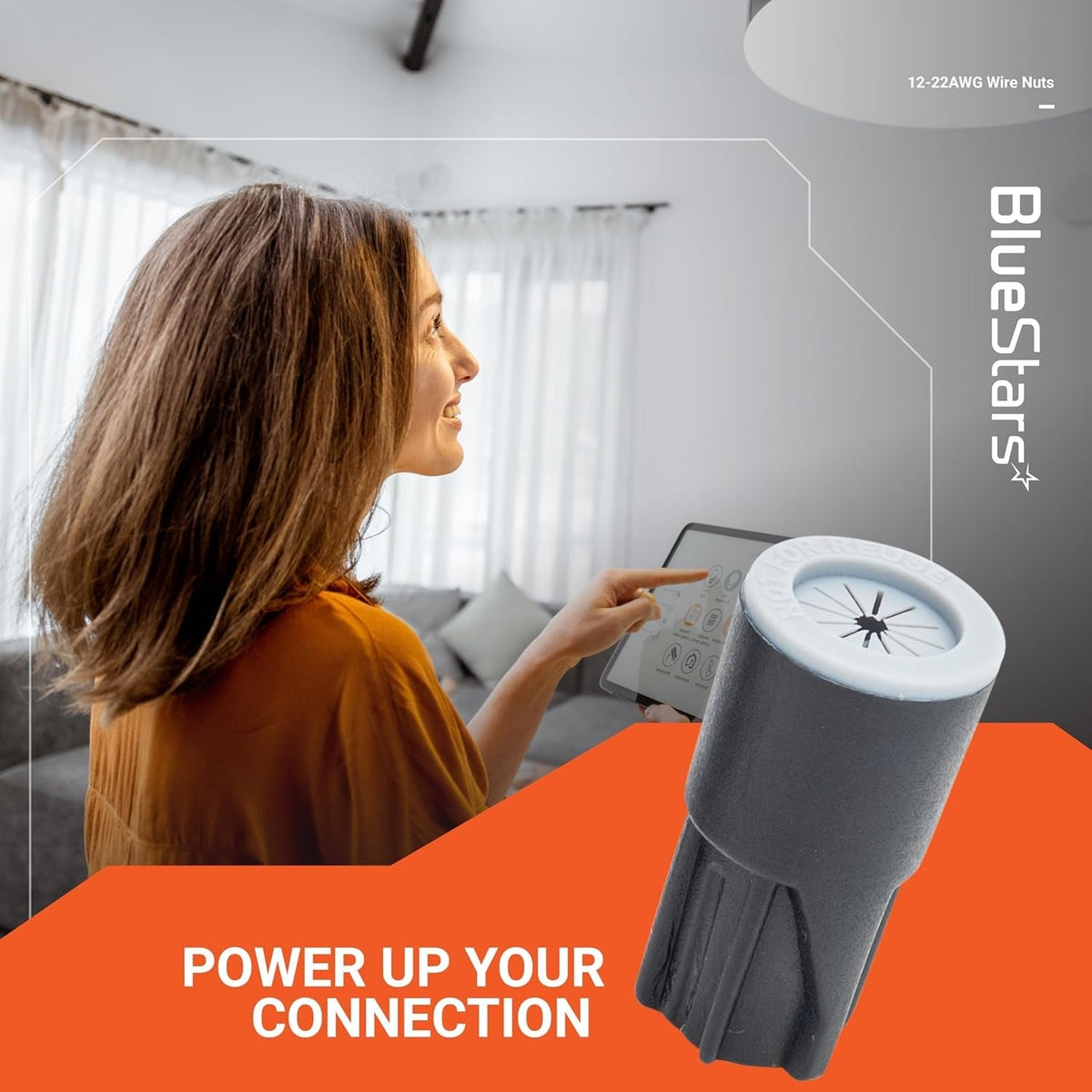 Close-up of a single black waterproof twist wire connector cap for outdoor electrical landscape installations.
