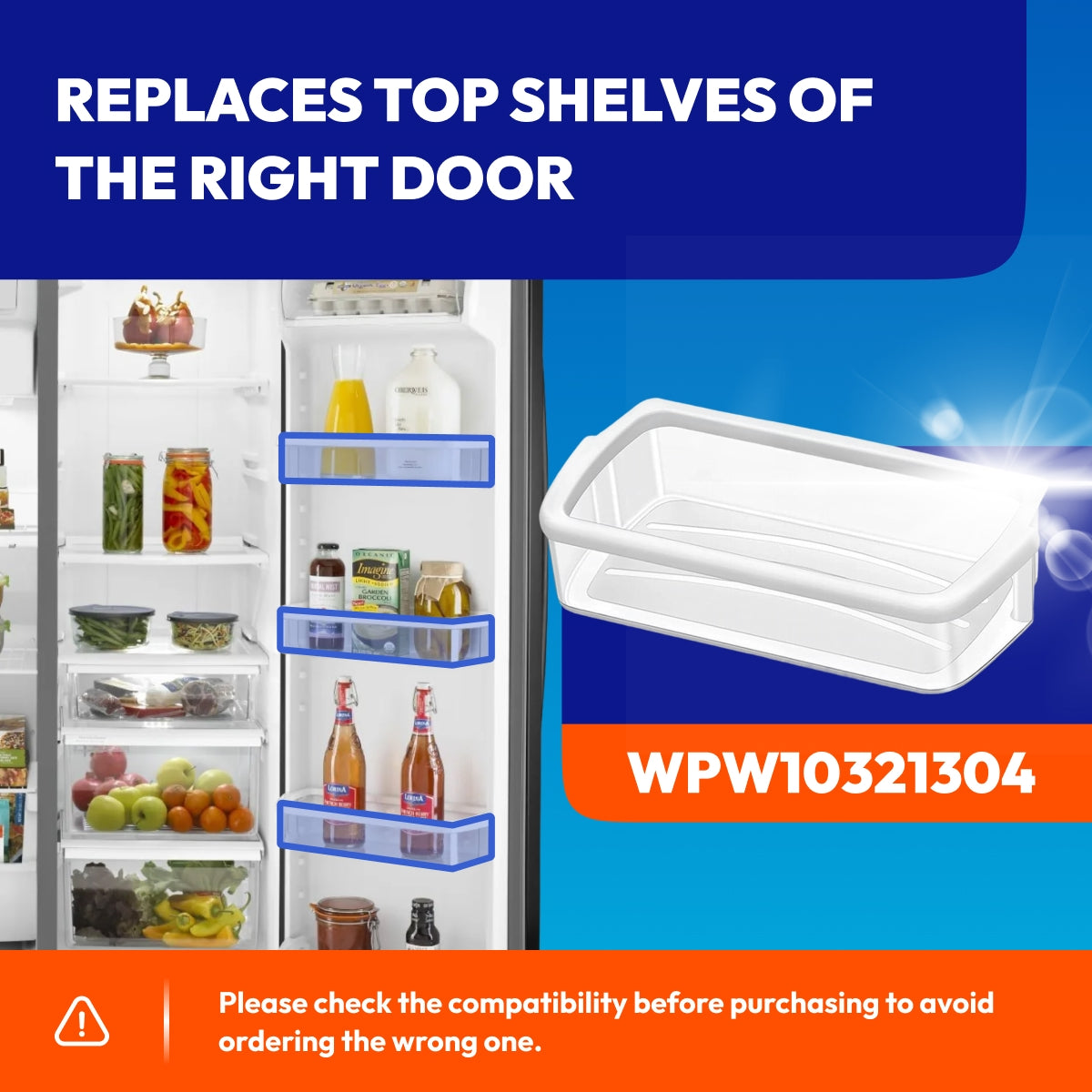 WPW10321304 Refrigerator Door Shelf Bin