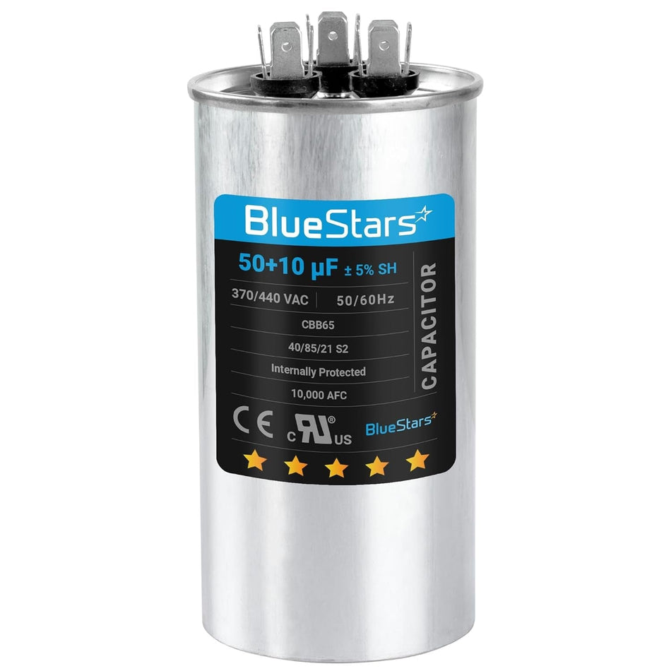 50+10 uf 370-440VAC ±5% Volts Round Run Start Capacitor