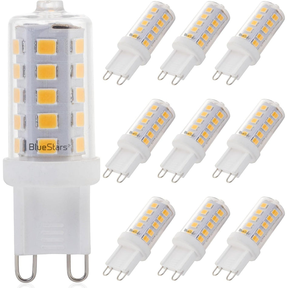 G9 LED Bulbs 10-Pack, 4W (40W Equivalent), Warm White, Dimmable, No-Flicker