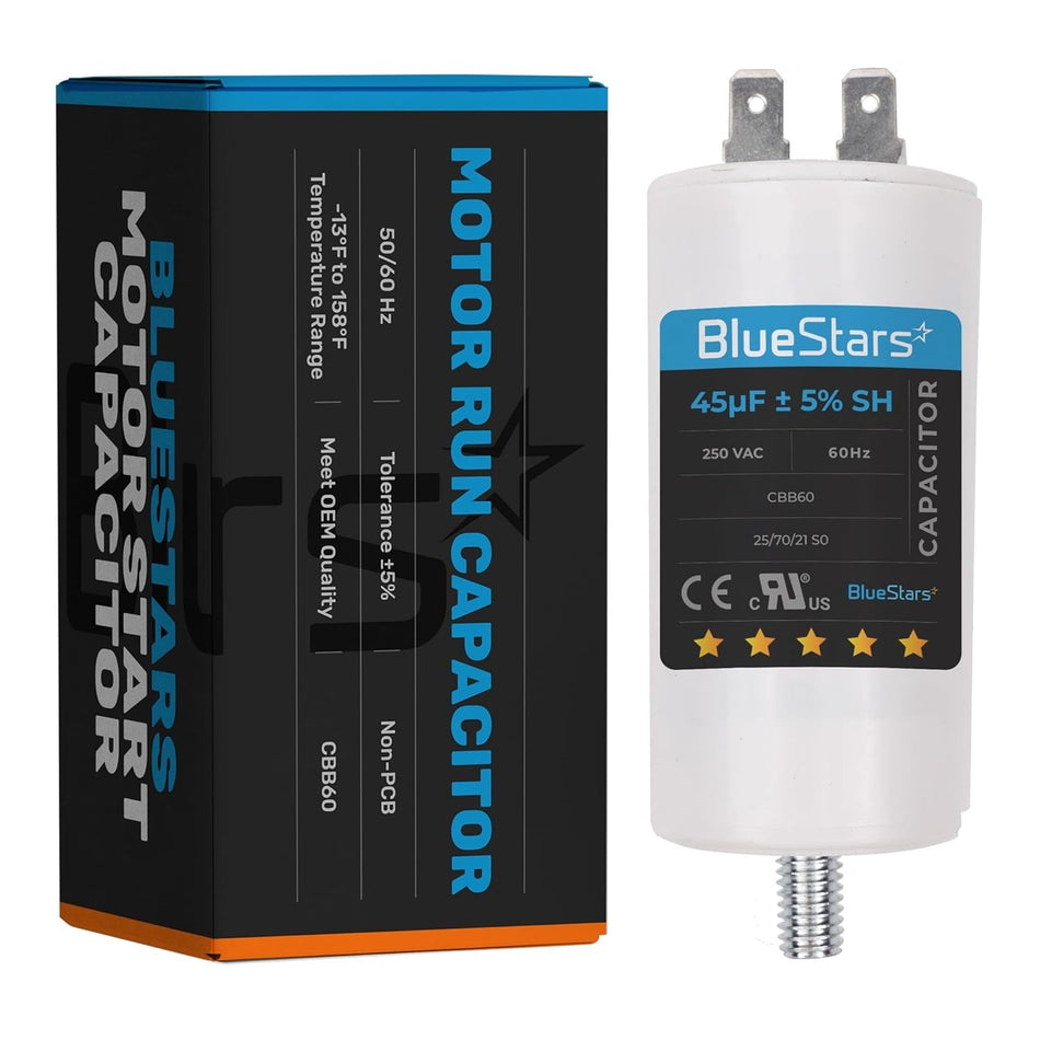 45 uf/MFD/Microfarad 250 VAC Volts CBB60 50Hz/60Hz Run Capacitor