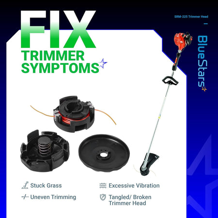 SRM-225 Speed Feed 400 trimmer head components and full string trimmer assembly for Echo and Shindaiwa models.