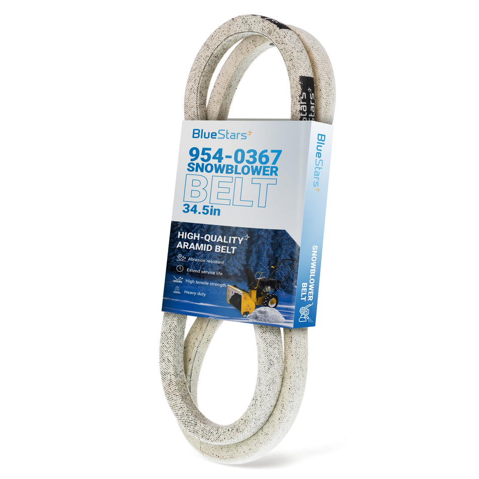 954-0367 Drive Belt Replacement - for MTD Craftsman Cub Cadet Troy-Bilt Ryobis Snowblower & Snow Thrower - 3/8" x 34.5”