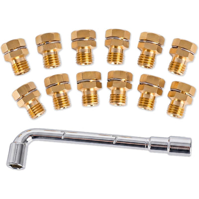 GRLP4 LP Gas Conversion Kit with 12 brass orifices and a chrome wrench shown on a white background