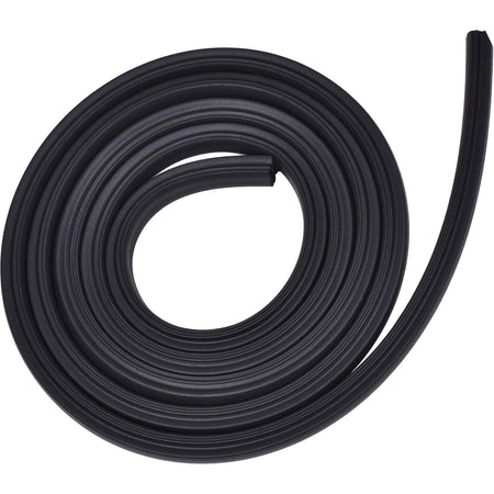 Coiled black dishwasher door seal gasket for Maytag, Amana, and Whirlpool appliances.