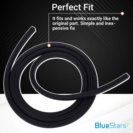Coiled black rubber replacement gasket seal for appliance repair.