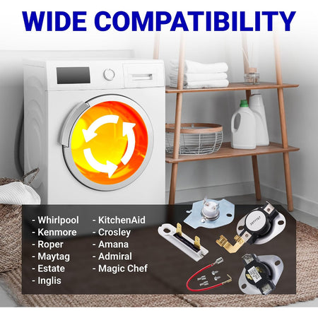 3387134 Cycling Thermostat kit with 3392519 fuse and 3977393/3977767 switches, wide compatibility graphic