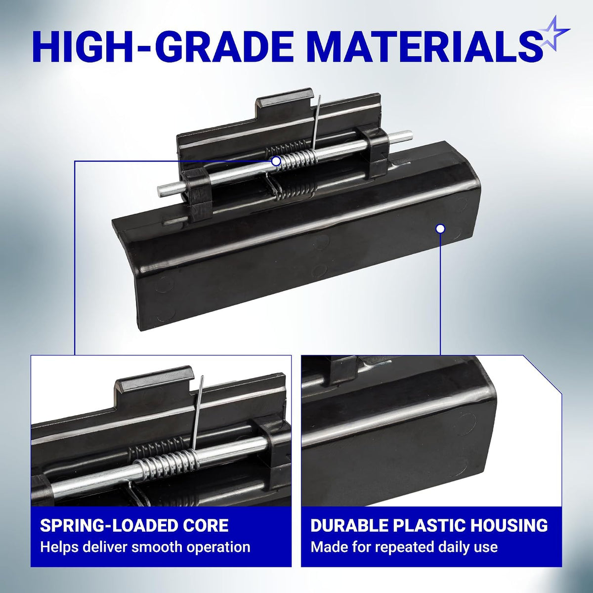 FCR08DCDTA Fridge Door Latch Kit, close-up showing spring-loaded core and plastic housing