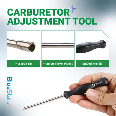 Carburetor adjustment tool with hexagon tip and smooth handle for STIHL FS91R trimmer carburetors.
