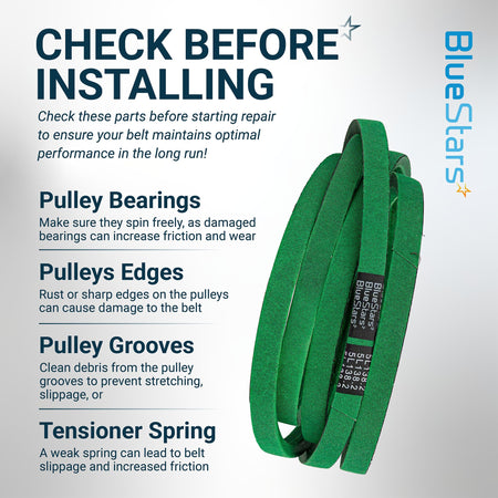 532197242 deck belt installation guide showing maintenance tips for Husqvarna and Craftsman lawn mower pulleys.
