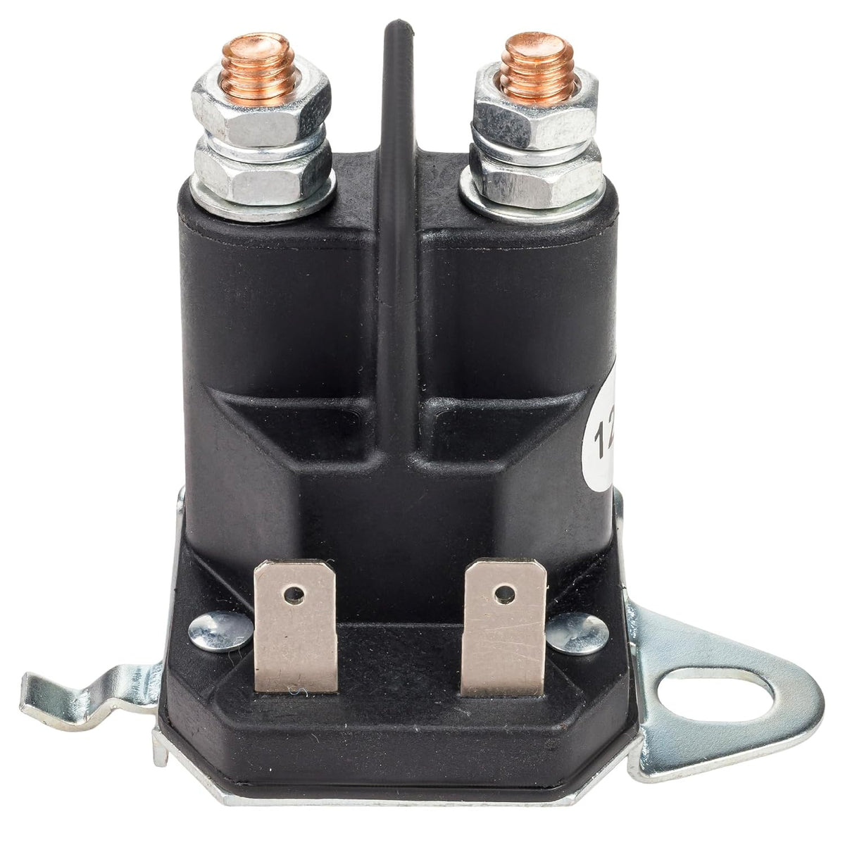 192507 Starter Solenoid, front view showing four terminals and metal mounting bracket