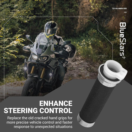53145-MM8-000 Honda right side throttle hand grip with white plastic cable housing component.
