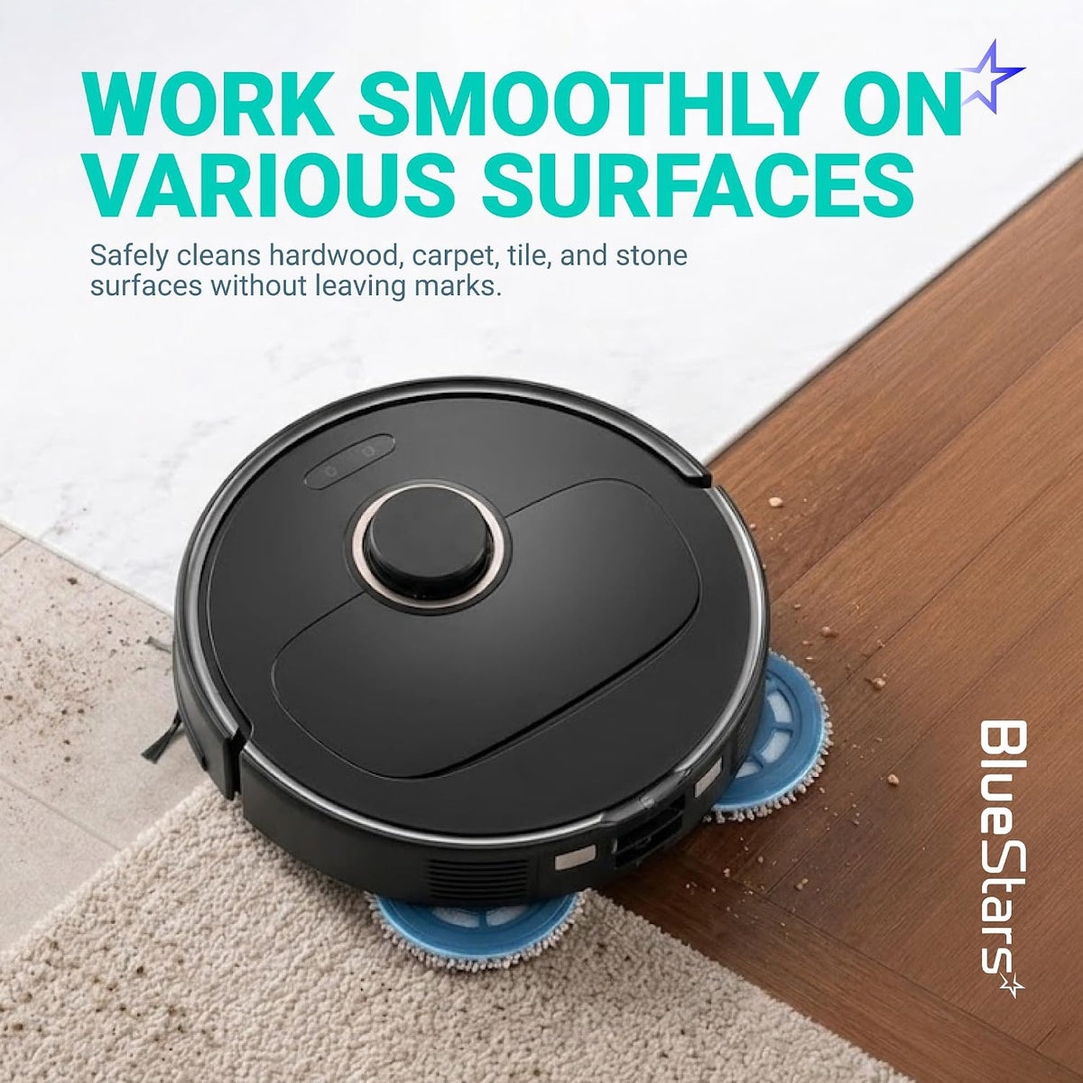 26-Pack QV 35A Replacement Parts Kit, robot vacuum cleaning hardwood, tile, and carpet surfaces