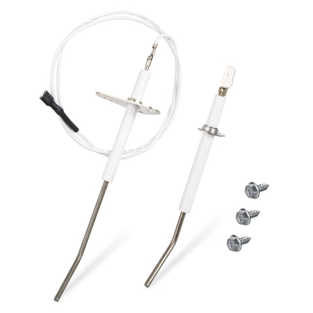 IDXLFLS1930 flame sensor and igniter replacement kit for Hayward Universal H-Series pool heaters with mounting screws.