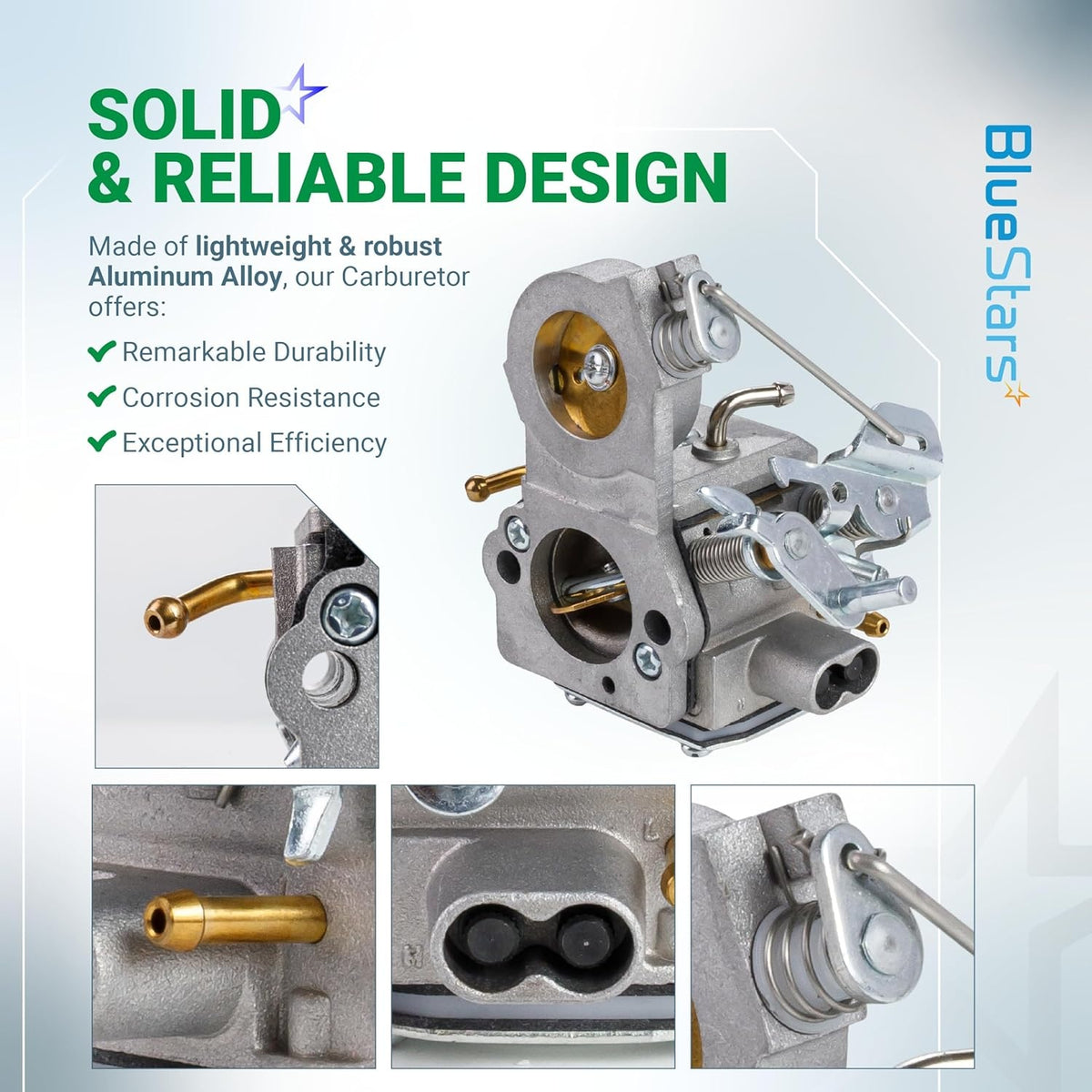 C3-EL43C carburetor replacement for Husqvarna K750 K760 cutoff saws showing detailed component close-ups.