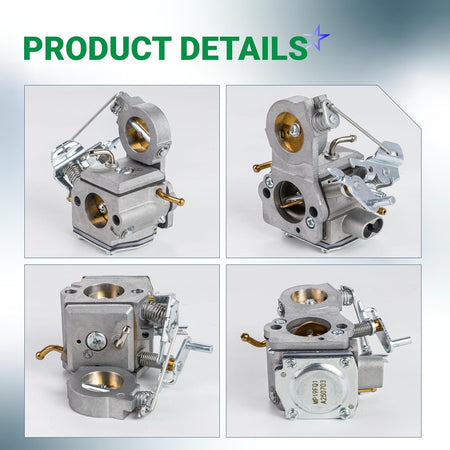 Multi-angle view of C3-EL43C carburetor for Husqvarna K750 and K760 cutoff saws.
