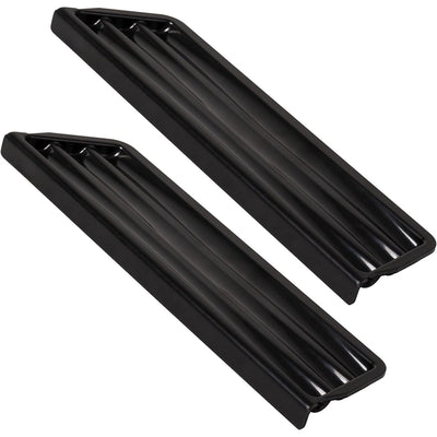 Two black refrigerator dispenser grilles compatible with Whirlpool and Kenmore models.