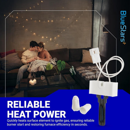 LH33ZS004 furnace hot surface igniter with wire harness and wire nuts for reliable gas burner ignition.