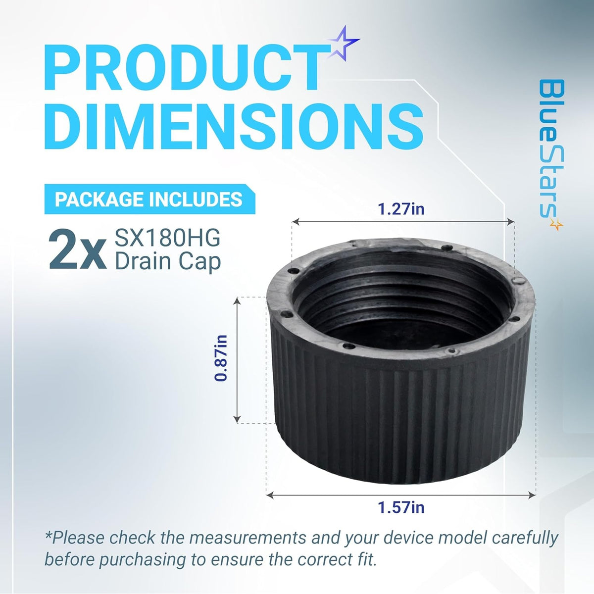 SX180HG pool sand filter drain cap with labeled dimensions for Hayward Pro Series filter compatibility.