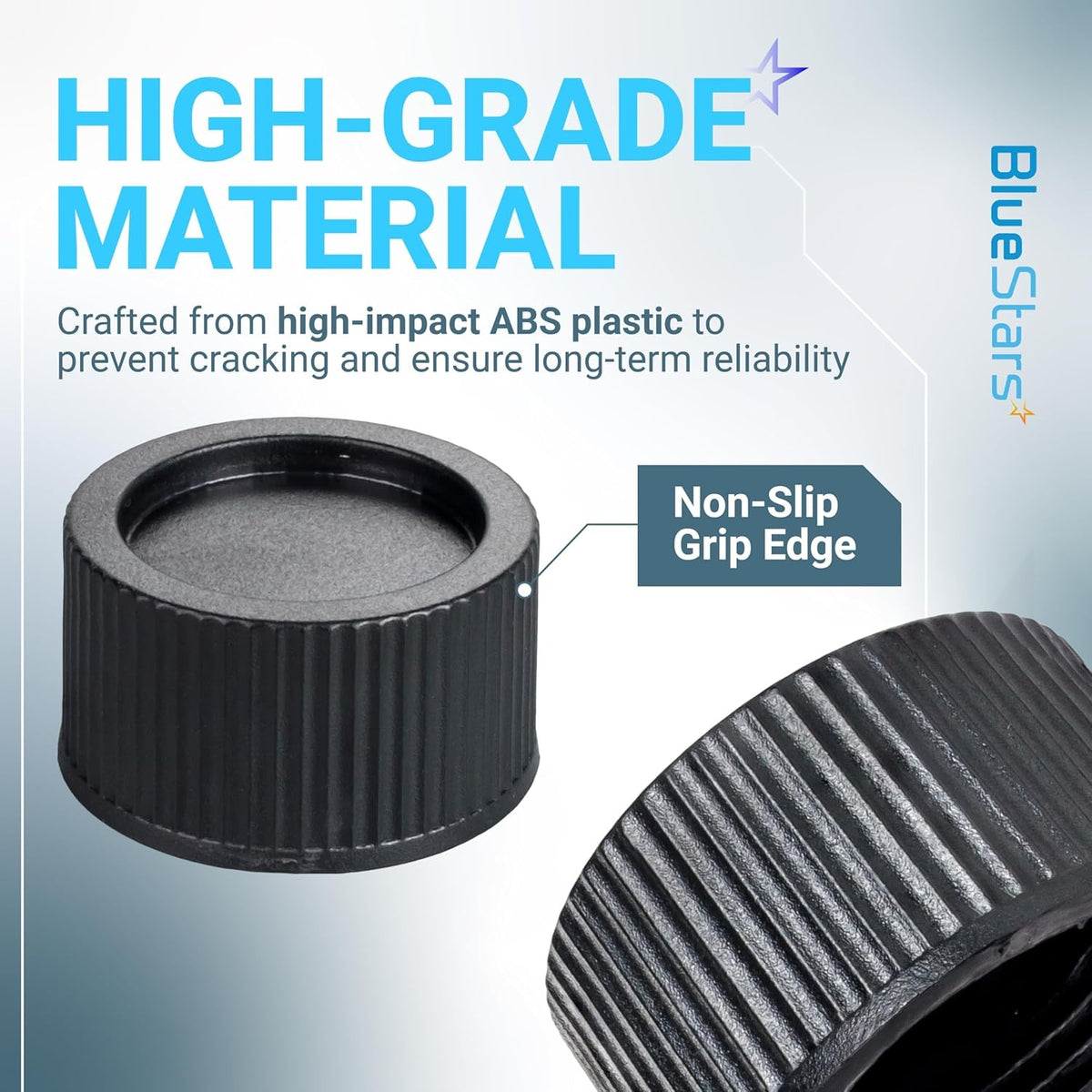 Close-up of SX180HG pool sand filter drain cap featuring high-impact ABS plastic construction and non-slip grip edge.