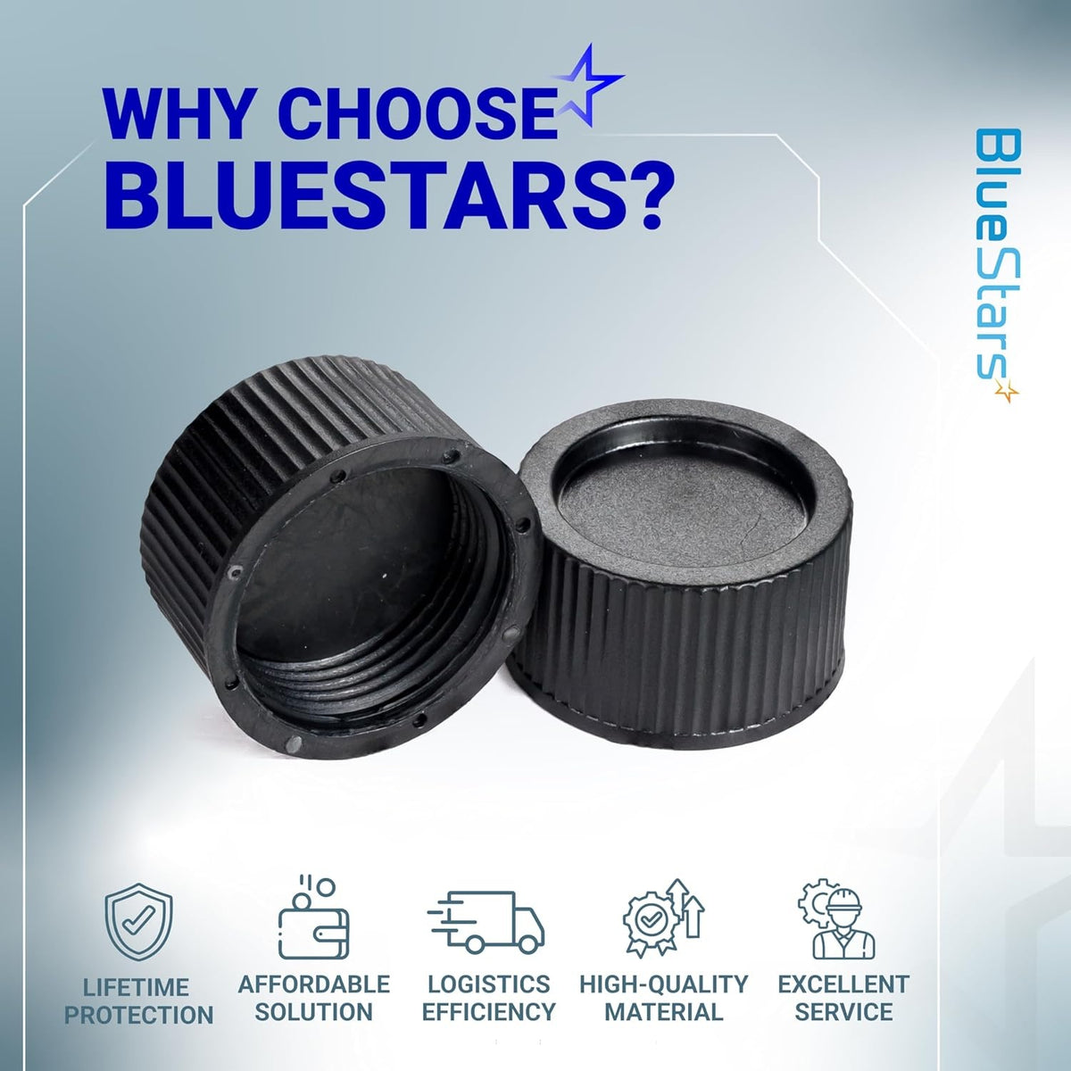 Two black SX180HG pool sand filter drain caps for Hayward Pro Series filters.