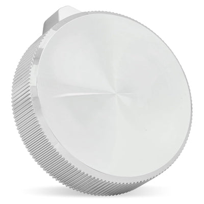 W11675852 silver washer and dryer control knob with a textured, ribbed edge for grip.