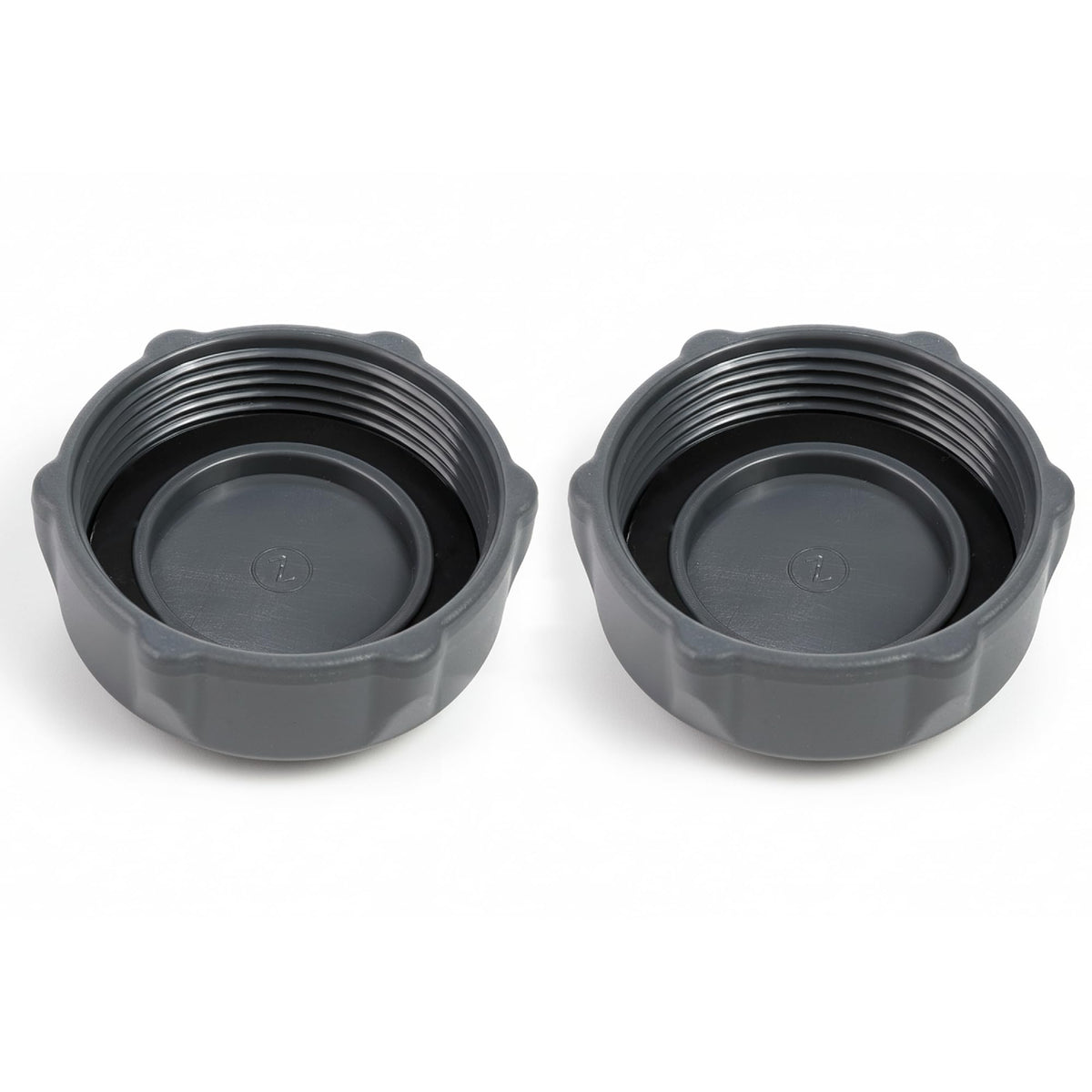 Two P01006 replacement pool drain valve caps for Coleman above ground pools with internal rubber seals.