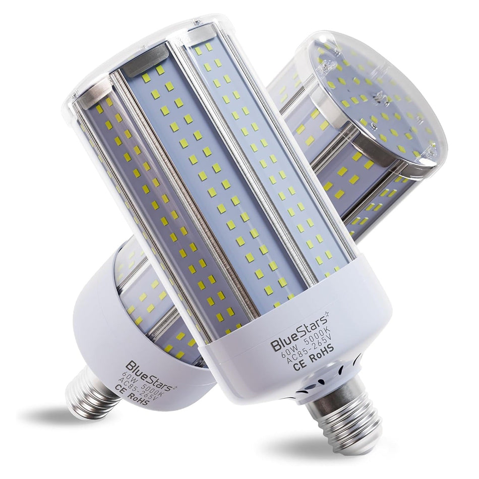 60W LED Corn Light Bulbs E26 Medium Base 4200 Lumens - Pack of 2