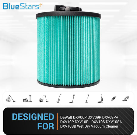 DXVC6914 HEPA cartridge filter replacement for DeWalt 6-16 gallon wet/dry vacuum cleaners.
