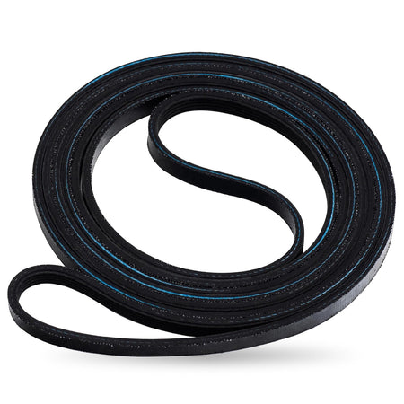 40111201 Dryer Drum Belt shown coiled in a plain product view