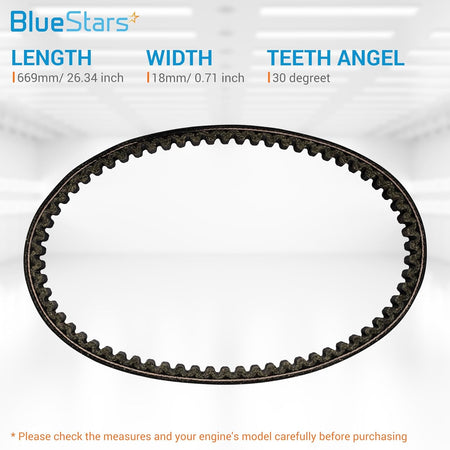 743-20-30 racing CVT drive belt showing dimensions for length, width, and teeth angle.