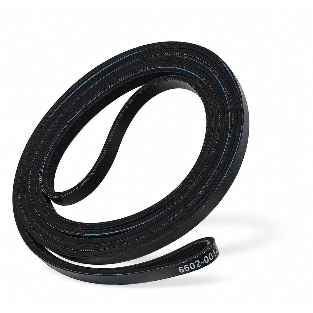 6602-001655 Dryer Drum Belt, coiled product view with part number visible on the belt