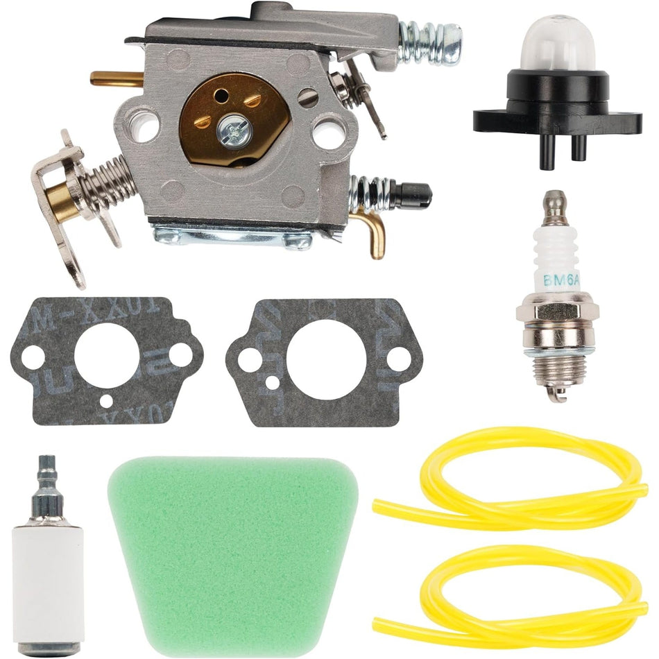 1950 2050 2150 Carburetor Kit (1 carburetor, 1 fuel filter, 1 air filter, 2 yellow fuel lines, 1 primer bulb,1 spark plug,1 gasket)