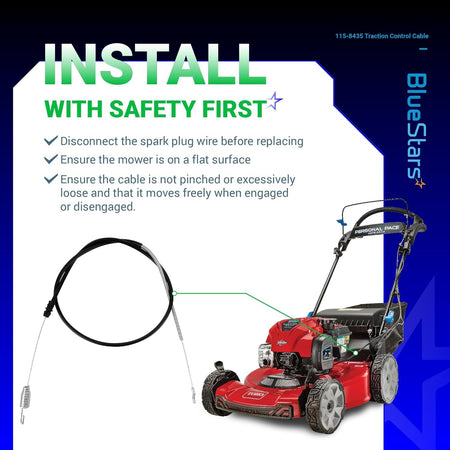 115-8435 traction cable installation guide for Toro Recycler Personal Pace lawn mower.