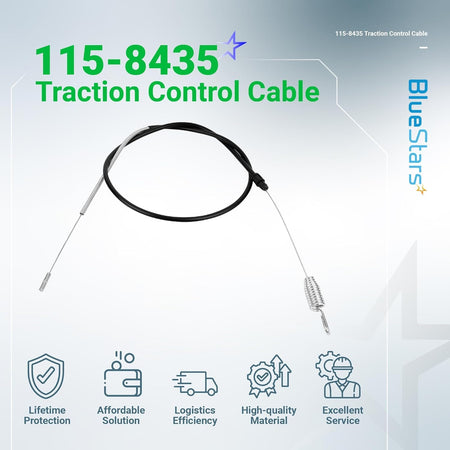 115-8435 traction control cable for Toro Recycler lawn mowers, shown against a branded promotional background.