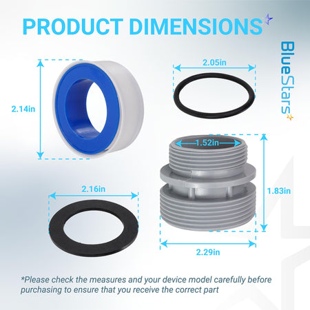 Dimensional diagram of 4560 pool hose conversion adapter components with measurements in inches.