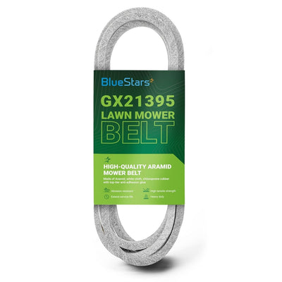 BlueStars GX21395 mower deck belt for John Deere 54-inch decks in branded packaging.